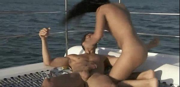  Hot girl is wild banged on a boat